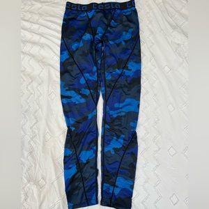 Men’s Blue Camo Compression Pants
